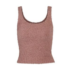 Skims Cozy knit jogger and tank top in rose clay